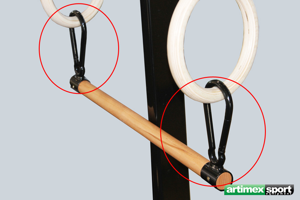 ARTIMEX Trapezstange mit Ringen und Seile für Gymnastik und Fitness 1163-Stange Artikelnr 